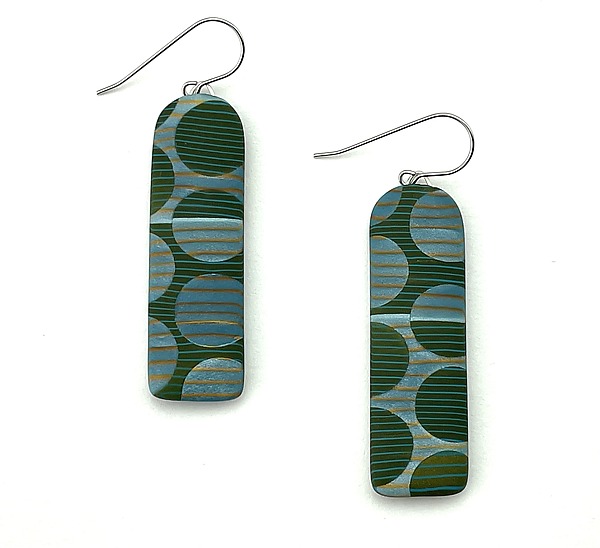 Deco Drop Earrings by Bonnie Bishoff and J.M. Syron (Polymer Clay Earrings) | Artful Home