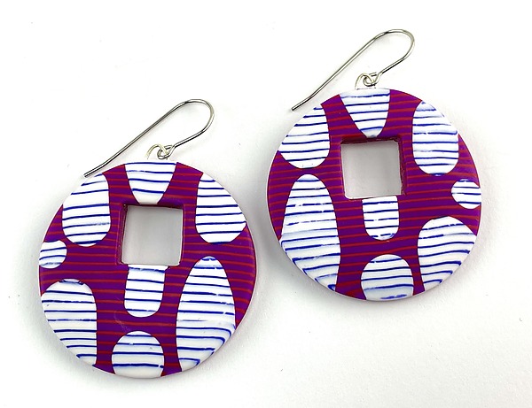 Circle Window Earrings by Bonnie Bishoff and J.M. Syron (Polymer Clay Earrings) | Artful Home