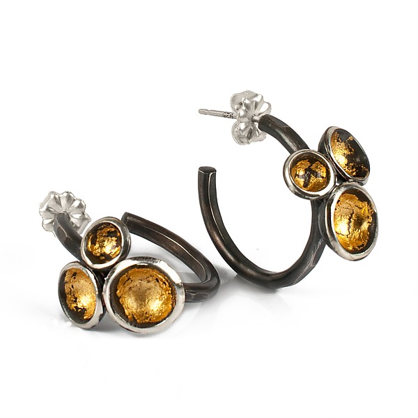 Acacia Cluster Hoops by Emily Hunziker Phillips (Gold & Silver Earrings) | Artful Home