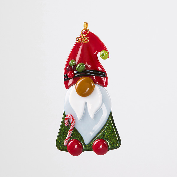 Nisse Gnome 2025 by Cherie Virden (Art Glass Ornament) | Artful Home