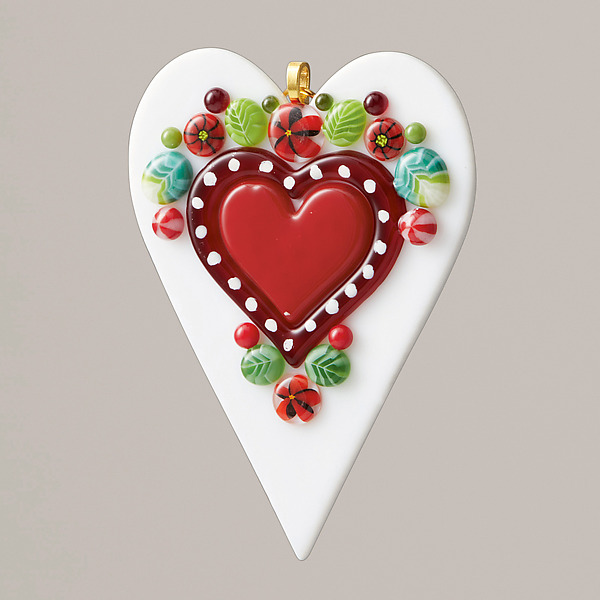 Hearts Afire 2024 by Cherie Virden (Art Glass Ornament) | Artful Home