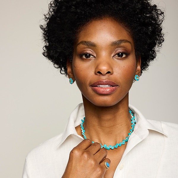 Signature Sleeping Beauty Turquoise Necklace by Lori Kaplan (Silver & Stone Necklace) | Artful Home