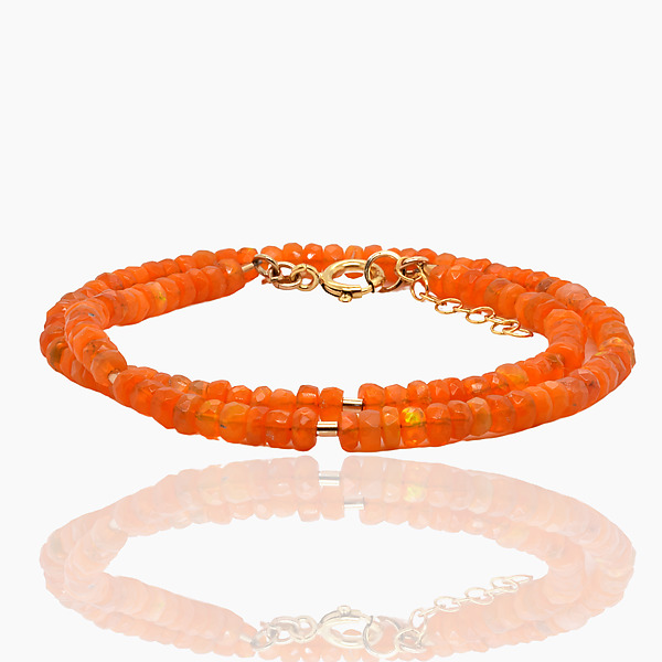 Orange Opal Gold Choker Necklace by Lori Kaplan (Gold & Stone Necklace) | Artful Home