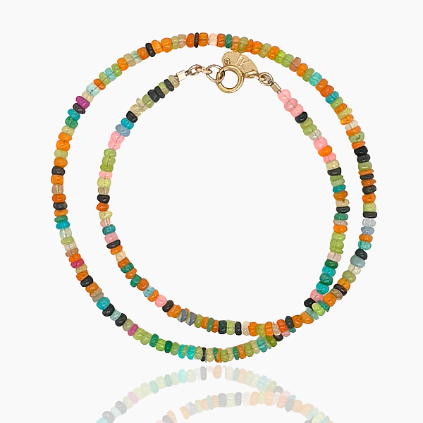 Multi Colored Opal Necklace by Lori Kaplan (Gold & Stone Necklace)