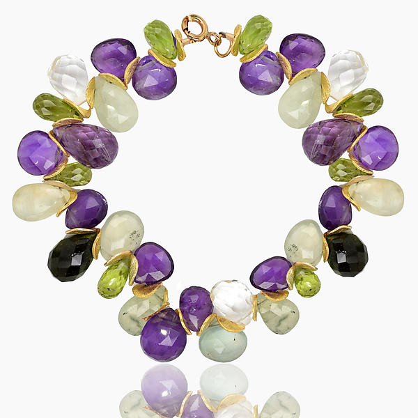Multi Gemstone Signature Bracelet by Lori Kaplan (Gold & Stone Bracelet)