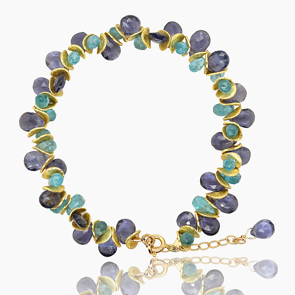Hydrangea Signature Bracelet by Lori Kaplan (Gold & Stone Bracelet)