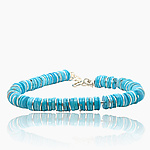 Sleeping Beauty Turquoise Slivers Bracelet by Lori Kaplan (Silver & Stone Bracelet) | Artful Home
