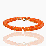 Orange Opal Gold Choker Necklace by Lori Kaplan (Gold & Stone Necklace) | Artful Home