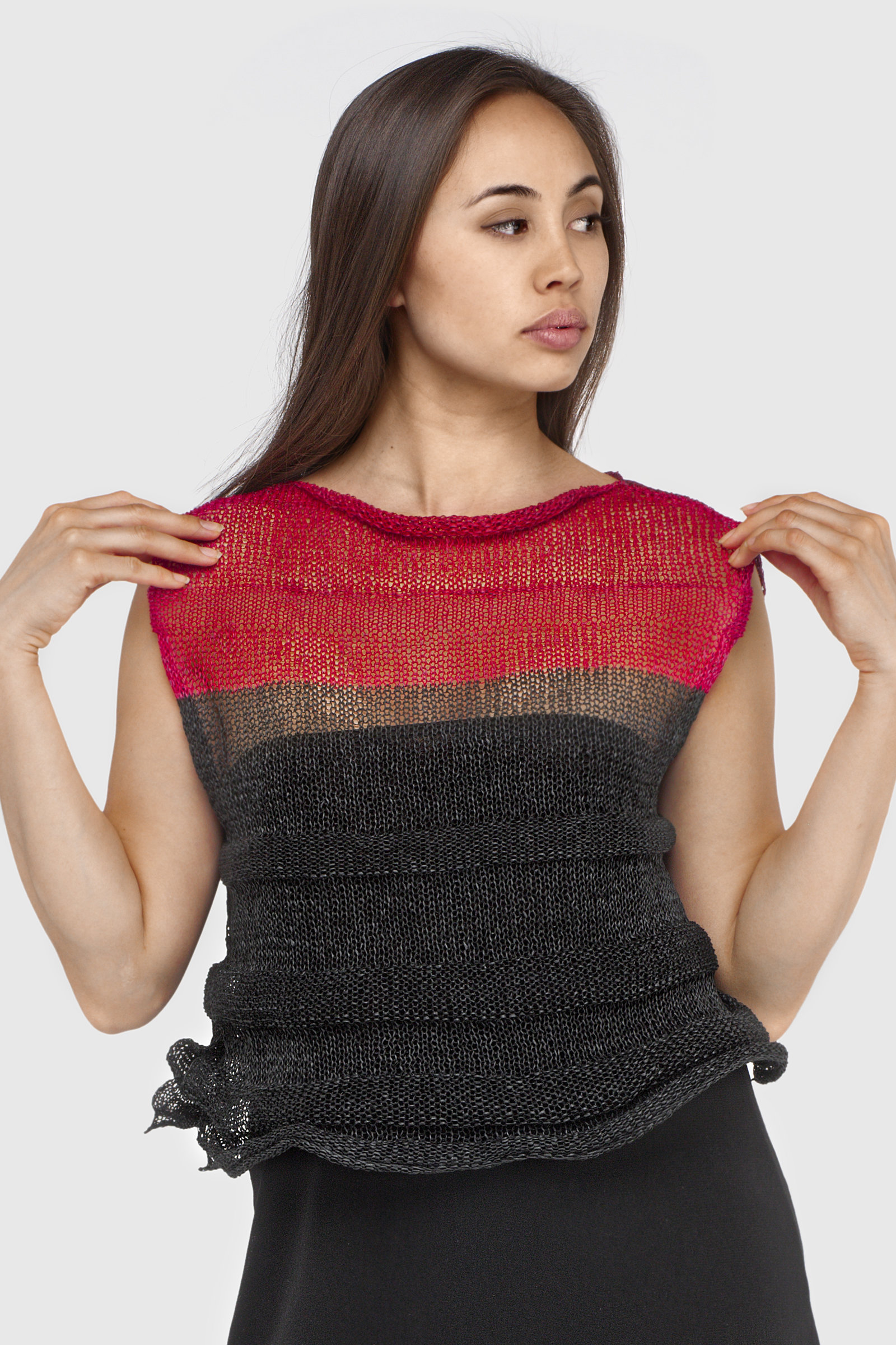 Flair Paper Yarn Topper by Kaoru Izushi (Knit Sweater
