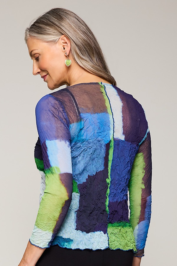 Mesh Jewel Neck Top by Lisa Bayne (Knit Top) | Artful Home
