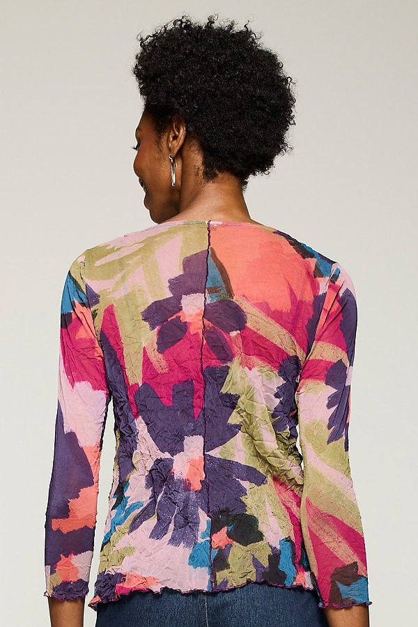 Mesh Jewel Neck Top by Lisa Bayne (Knit Top) | Artful Home