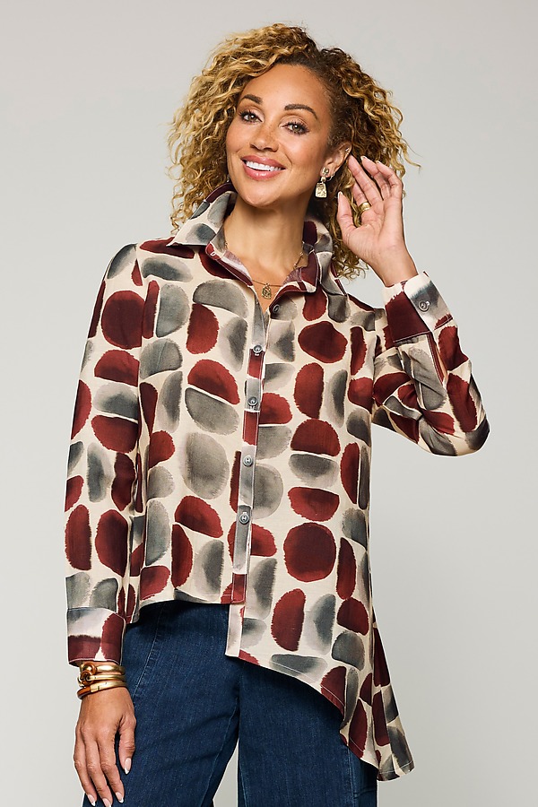 Azalea Asymmetrical Shirt by Lisa Bayne (Woven Top) | Artful Home