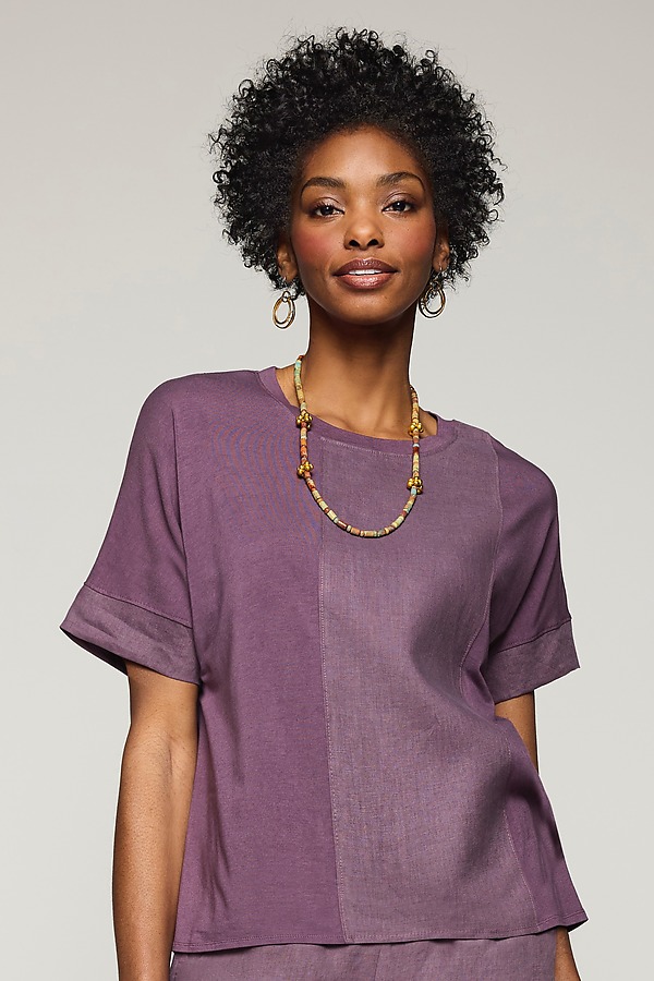 Breezy Pieced Dolman Top by Lisa Bayne (Linen Top) | Artful Home