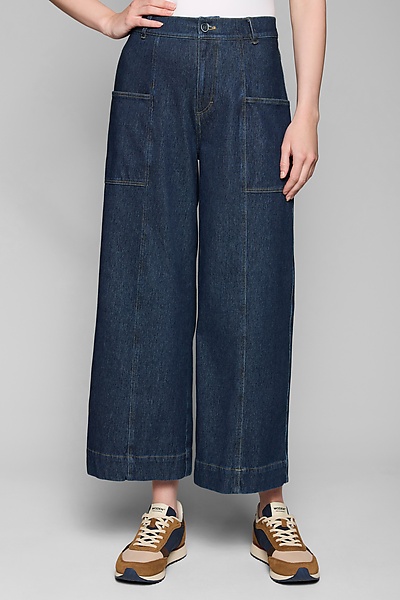 【SCENERITY】Raw linen denim pants Sandro Raw Denim Wide-Leg Jeans | Saks Fifth Avenue