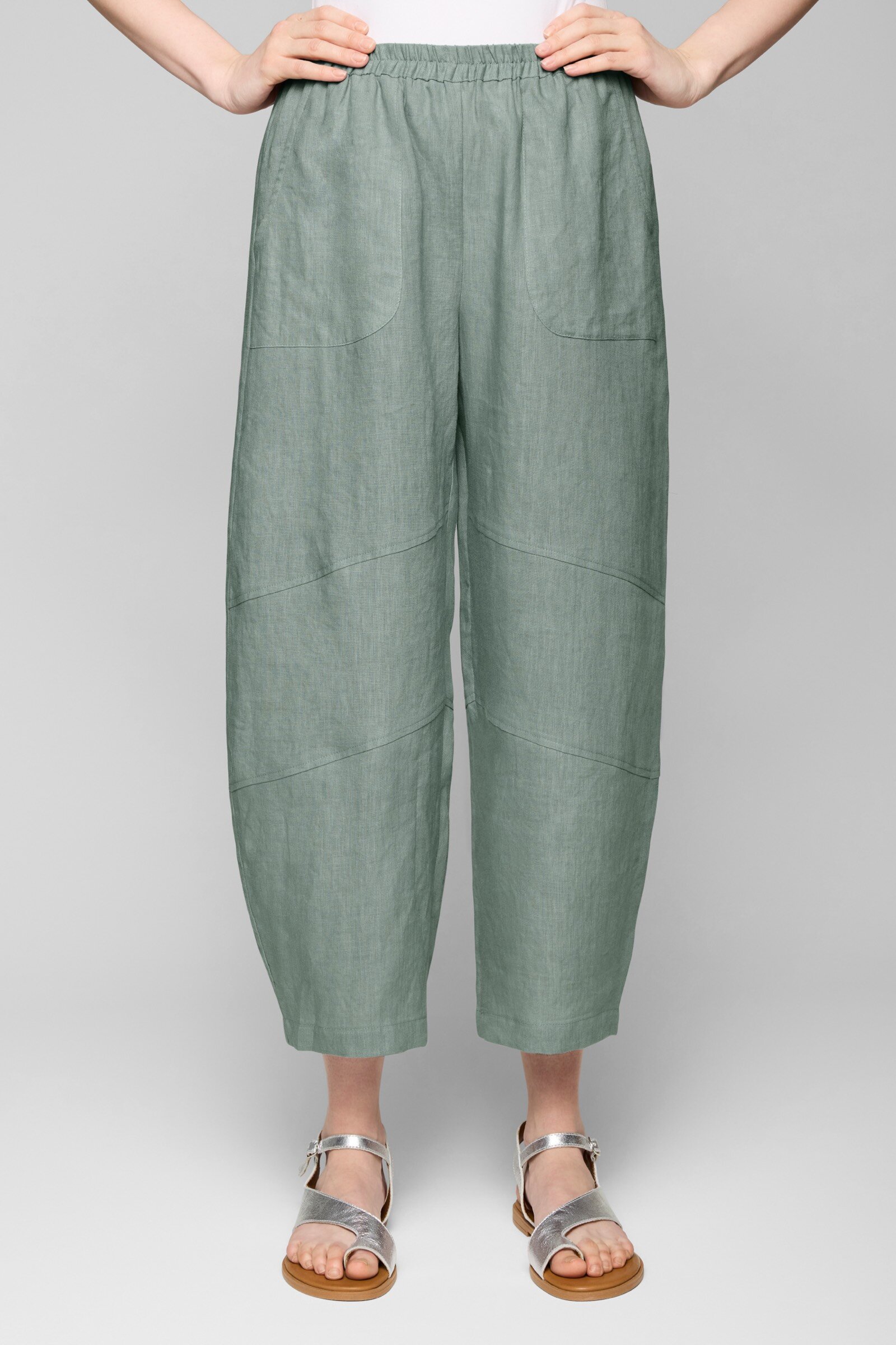 Linen Barrel Leg Pant by Lisa Bayne (Linen Pant) | Artful Home