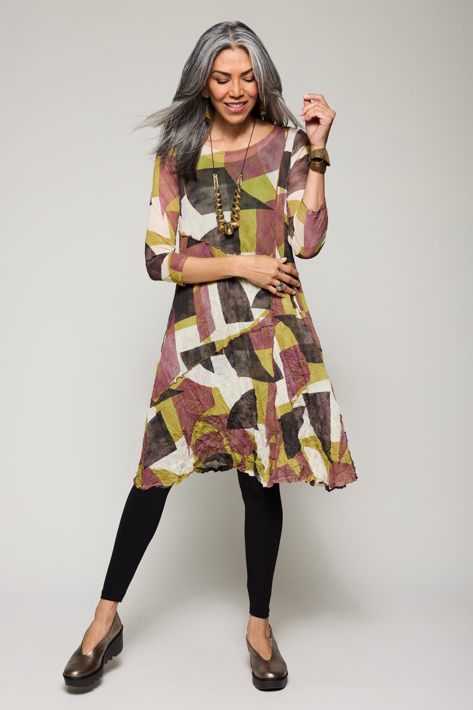 Mesh Luna Dress by Lisa Bayne (Knit Dress) | Artful Home