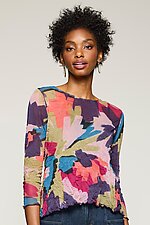 Mesh Jewel Neck Top by Lisa Bayne (Knit Top)