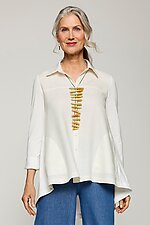Linen/Bamboo Pleat Back Tunic by Lisa Bayne (Linen Top)