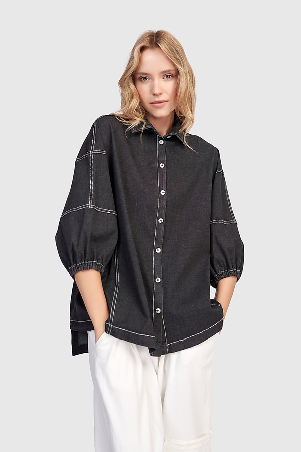 Pippa Blouse by Alembika (Denim Top) | Artful Home
