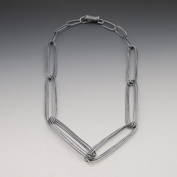 Paperclip Necklace No.1 by Jackie Jordan (Silver Necklace) | Artful Home