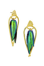 Arched Seasons Earrings by Alicia Goodwin (Gold & Beetle Wing Earrings)
