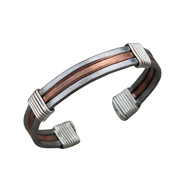 Copper & Steel Cuff by Liz Hanson (Metal Bracelet) | Artful Home