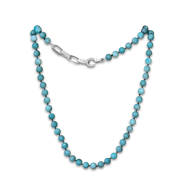 Amazonite & Greta Link Necklace by Liz Hanson (Silver & Stone Necklace)