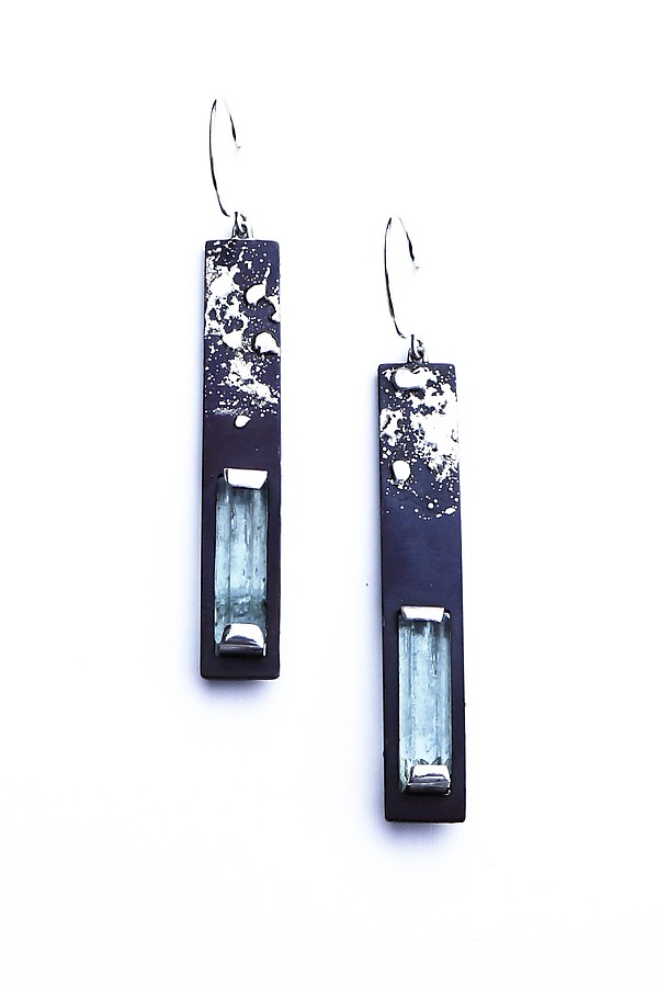 Long Aquamarine Earrings by Deborah Vivas and Melissa Smith (Gold, Silver & Stone Earrings) | Artful Home