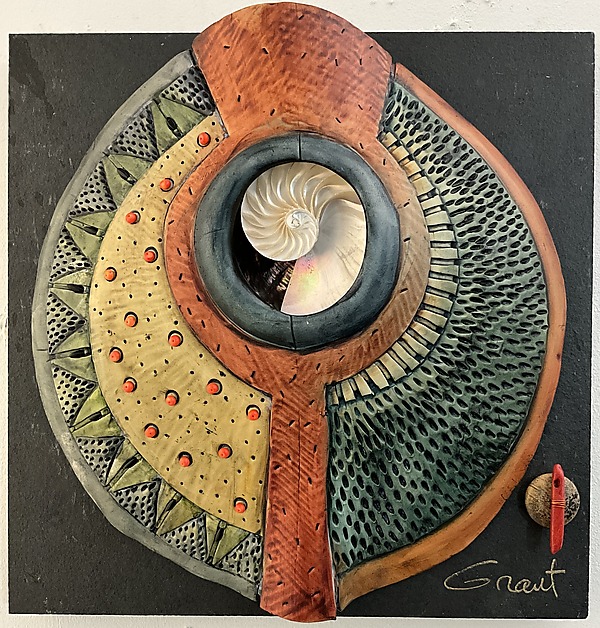 Windows to the Earth - Nautilus Center by Vicki Grant (Ceramic Wall Sculpture) | Artful Home