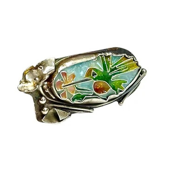 Cloisonne Hummingbird Ring by Laura Stamper (Silver & Enamel Ring - Size 8) | Artful Home