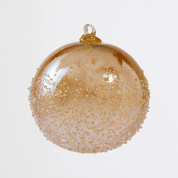 Golden Ice-Flecked Globe by Flux Studio (Art Glass Ornament) | Artful Home