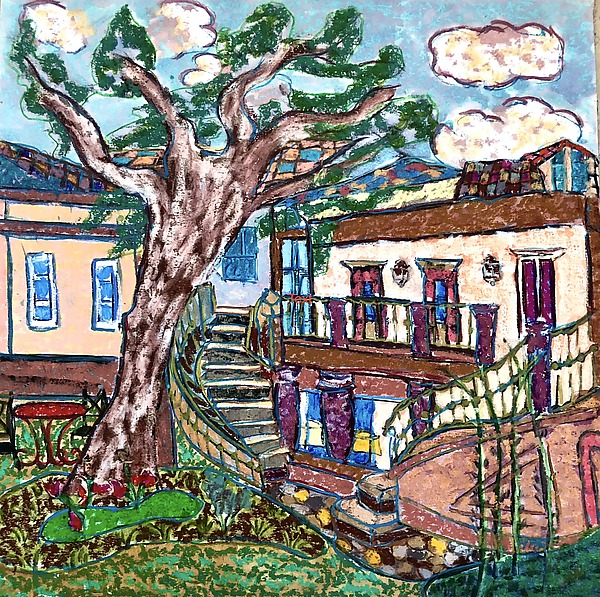 The Tree Outside Our Window in Coimbra by Nan Hass Feldman (Watercolor Painting) | Artful Home