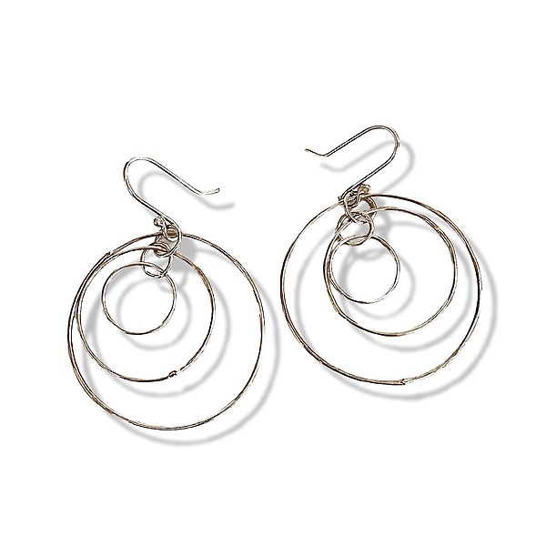 Multi-Circle Drop Earrings by Jennifer Lippman Bruno Design (Silver Earrings) | Artful Home