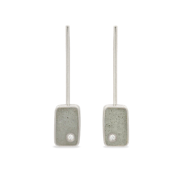 Effortless Rectangle Drop Earrings by Jennifer Lippman Bruno Design (Gold, Silver & Stone Earrings) | Artful Home