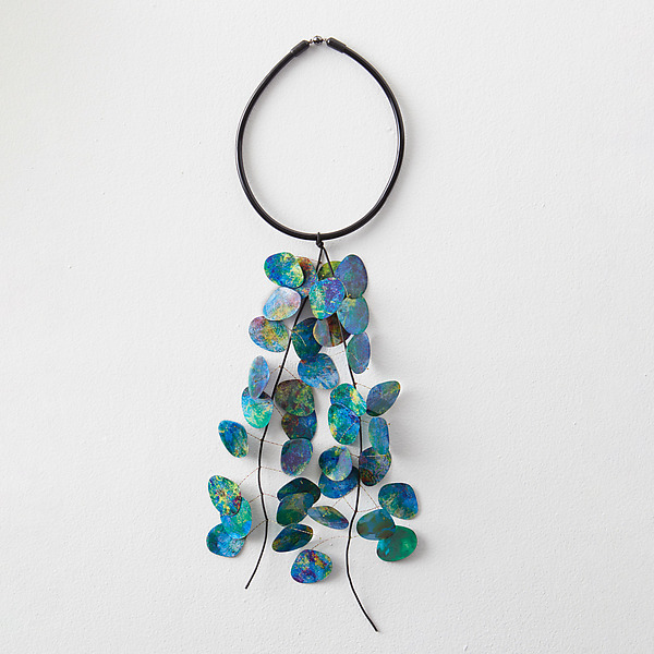 Clamshell Hoop Necklace by Takara Beatheagudell (Mixed-Media Necklace) | Artful Home