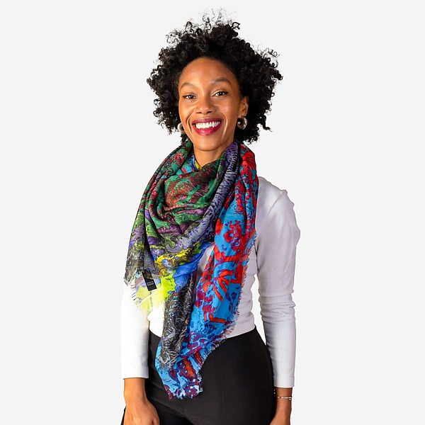 Blossom Silk Modal Scarf by Isabelle Gougenheim (Silk Scarf) | Artful Home