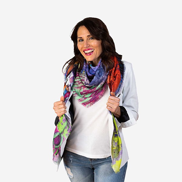 Agrigento Purple Silk Modal Scarf by Isabelle Gougenheim (Scarf) | Artful Home