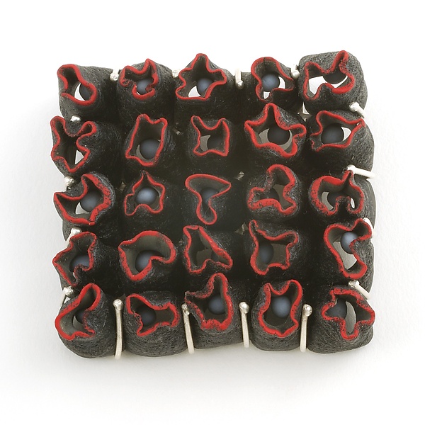 Grid Pin #1 by David Forlano and Steve Ford (Polymer Clay Pin)