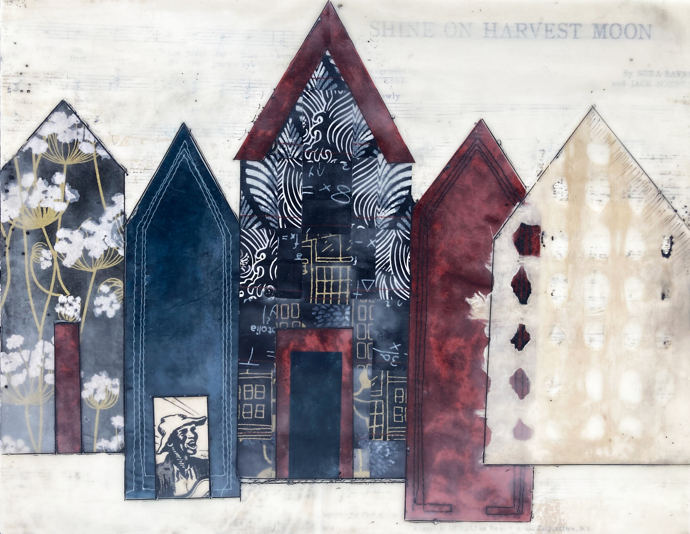 Shine On Harvest Moon by Carol Lehmann (MixedMedia Painting) Artful Home