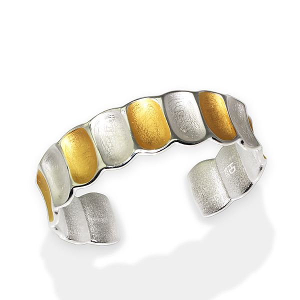 Two Tone Bamboo Bracelet by Oliver Hampel (Gold & Silver Bracelet) | Artful Home