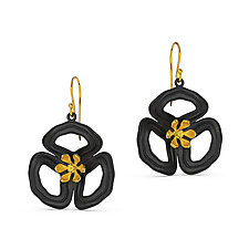 Gold Poppy Earrings by Oliver Hampel (Gold & Silver Earrings)