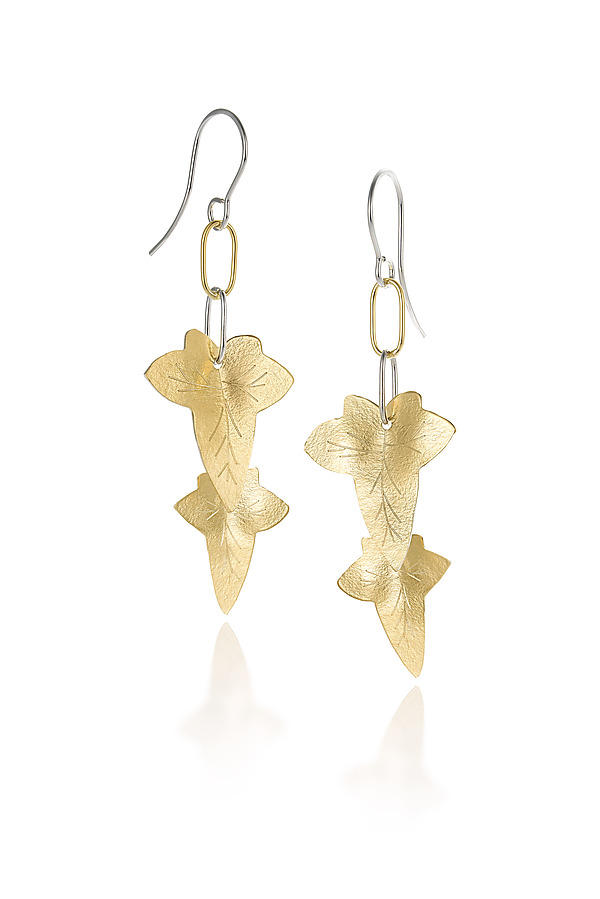 Ivy Leaf Earrings by Keith Field (Gold & Silver Earrings) | Artful Home