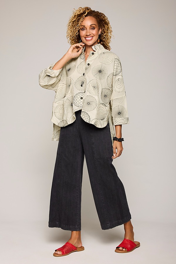 Spiral Embroidery Shirt by mSquare (Woven Top) | Artful Home