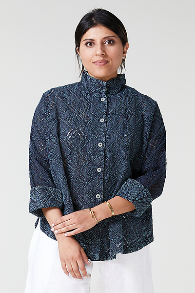 Spiral Embroidery Shirt by mSquare (Woven Top) | Artful Home