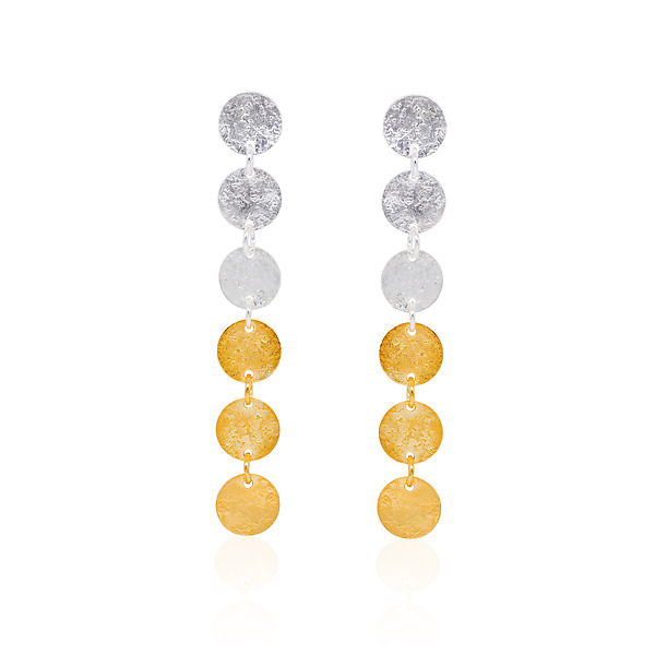 Sixfold Dangle Earrings by Ravit Kaplan (Gold & Silver Earrings) | Artful Home