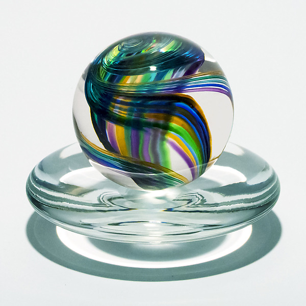 Oversized Marble with Dish by Michael Trimpol and Monique LaJeunesse (Art Glass Marble) | Artful Home