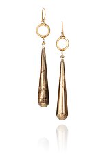 Golden Echo Drop Earrings by Sara Silvio (Mixed-Media Earrings)