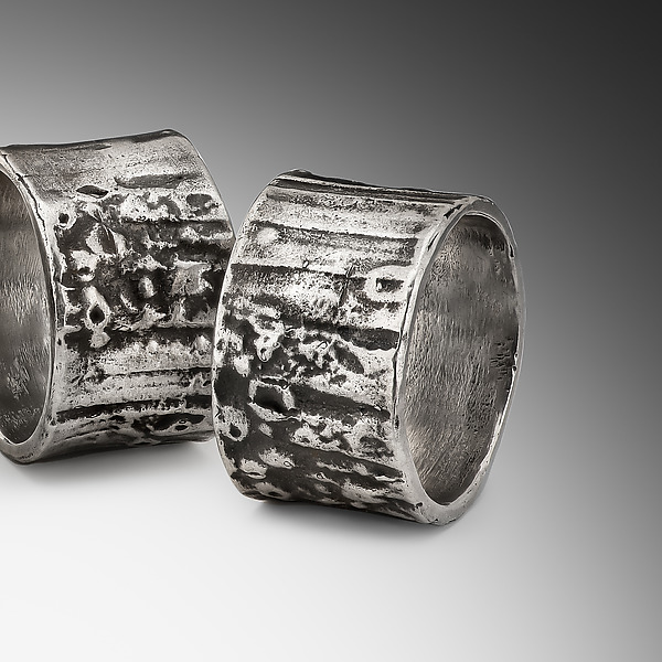 Pine Tree Bark Band by Ellen Cohen (Silver Ring) | Artful Home