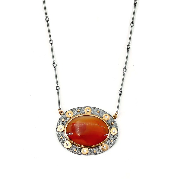 Carnelian & Diamond Pendant by Joanna Gollberg (Gold, Silver & Stone Necklace) | Artful Home