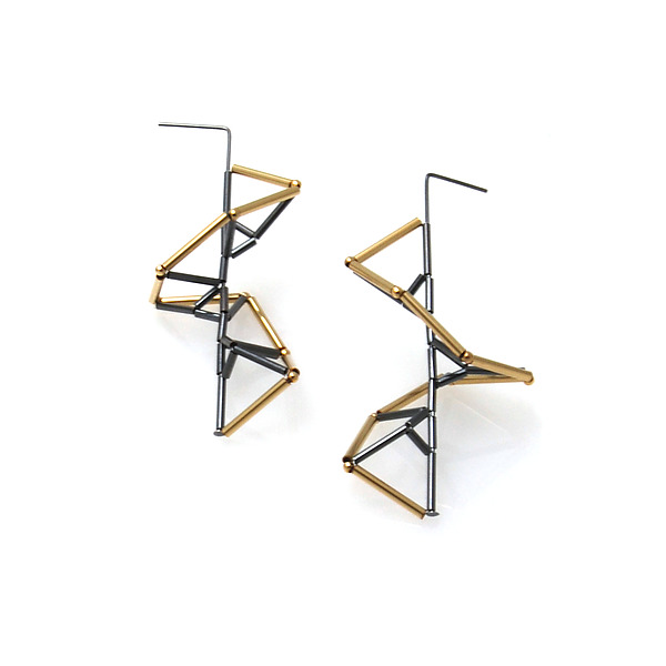 Spirals Earrings by Emilie Pritchard (Silver & Gold Earrings) | Artful Home